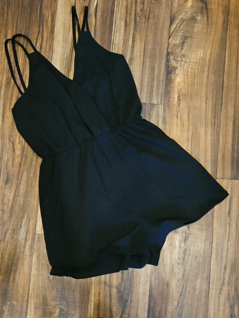 Shein Black Spaghetti-Strap One-Piece Romper